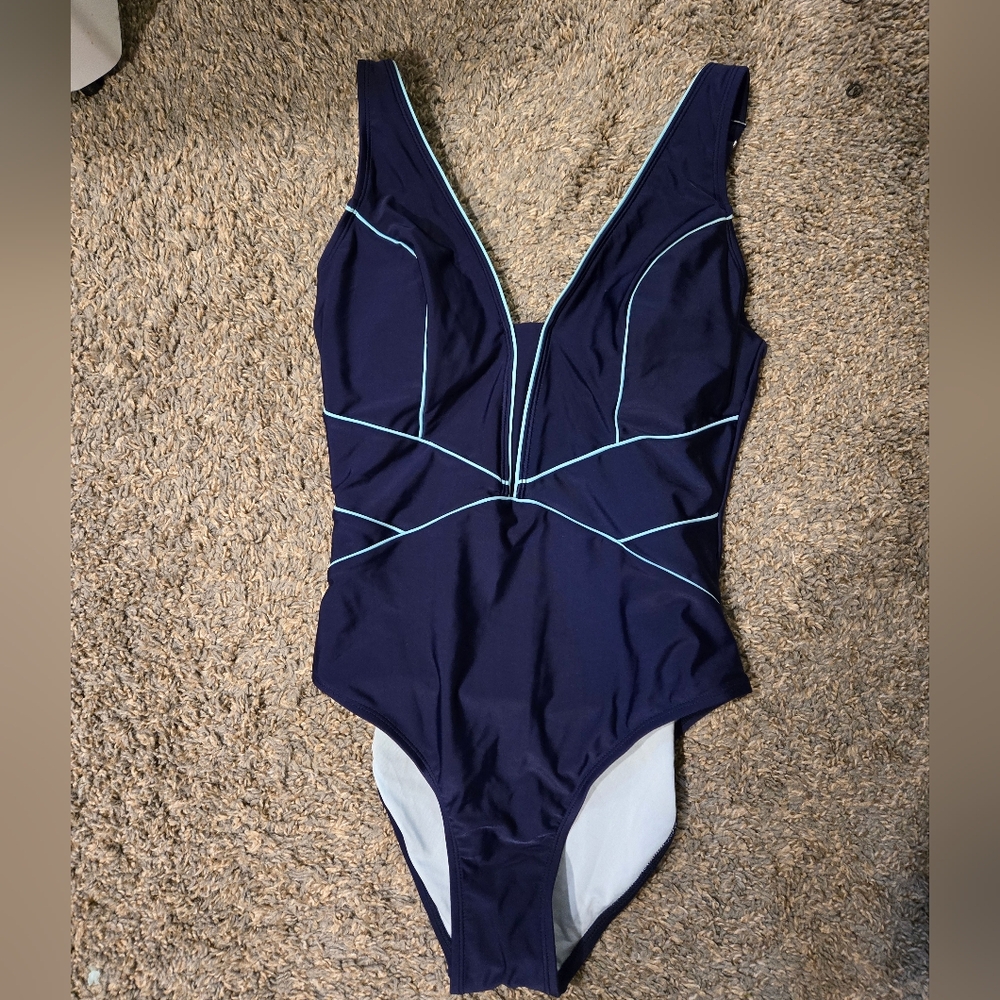 Cupshe Navy Blue One Piece Swimsuit